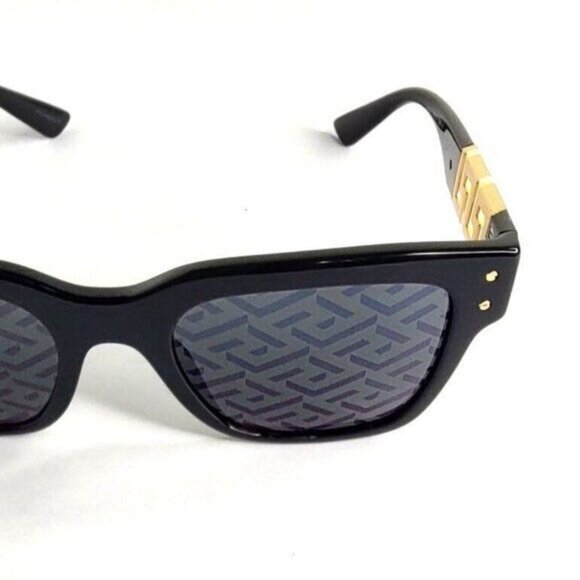 VERSACE Sunglasses Monogram Logo Lens VE4421 La Greca Logo Arms Black - Picture 11 of 14